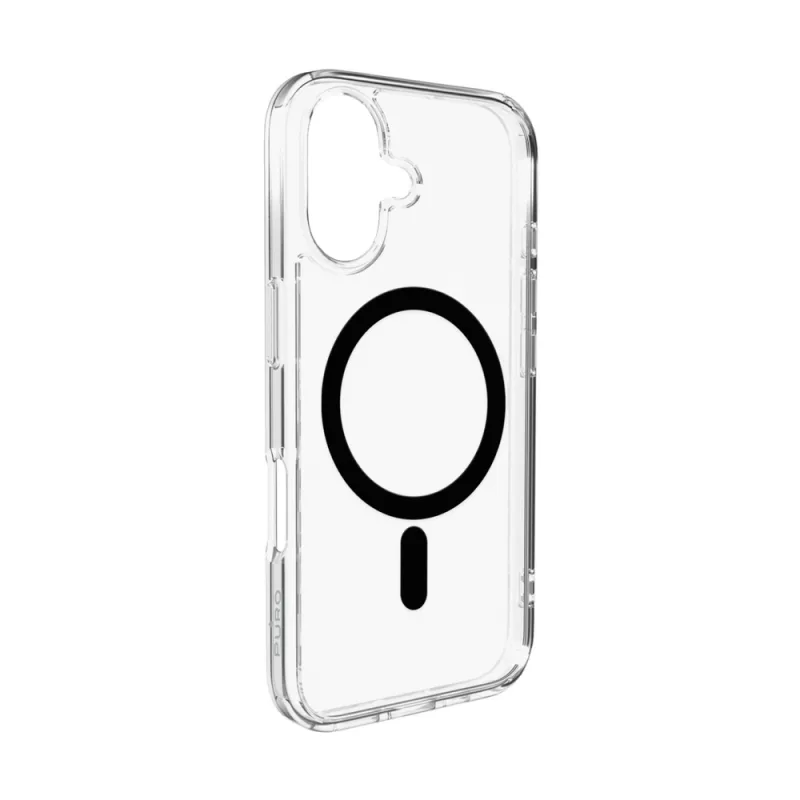 Puzdro Puro Lite Mag TPU+PC kompatibilné s MagSafe pre iPhone 17 – priehľadné s čiernym krúžkom