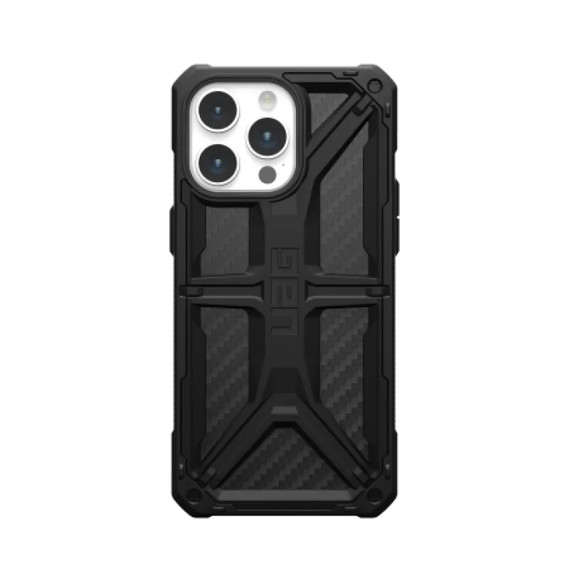 Puzdro UAG Monarch pre iPhone 15 Pro Max - čierny karbón
