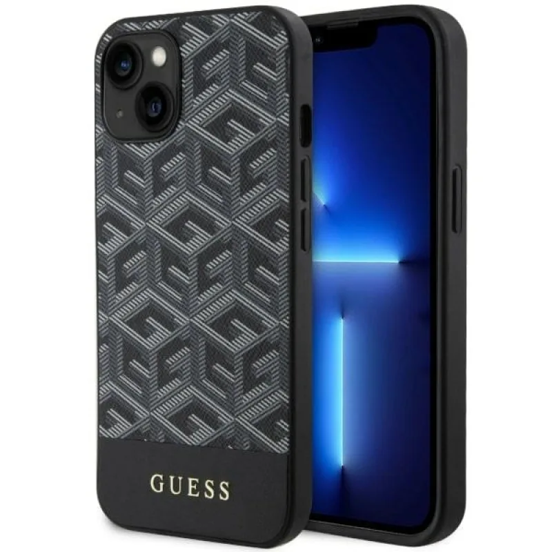Guess GUHMP14SHGCFSEK iPhone 14 6,1" čierno-čierne pevné puzdro GCube Stripes MagSafe