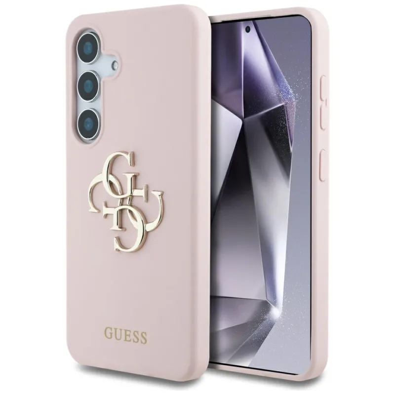 Guess Silicone Big 4G Logo Bottom Script Case pre Samsung Galaxy S25 – ružové