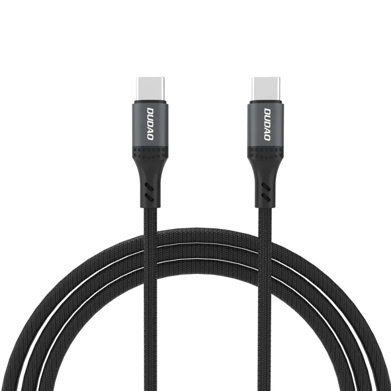 Dudao L3CC USB-C - USB-C 60W 2m opletený kábel - čierny