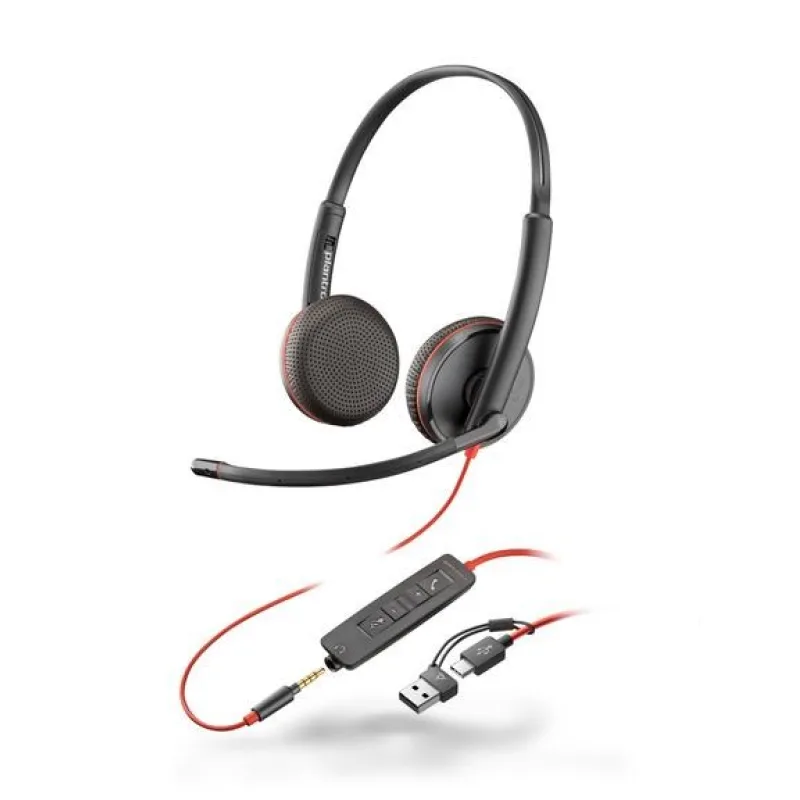 Poly Blackwire 3225 náhlavní souprava, 3.5 mm jack + USB-C/ A adaptér, …