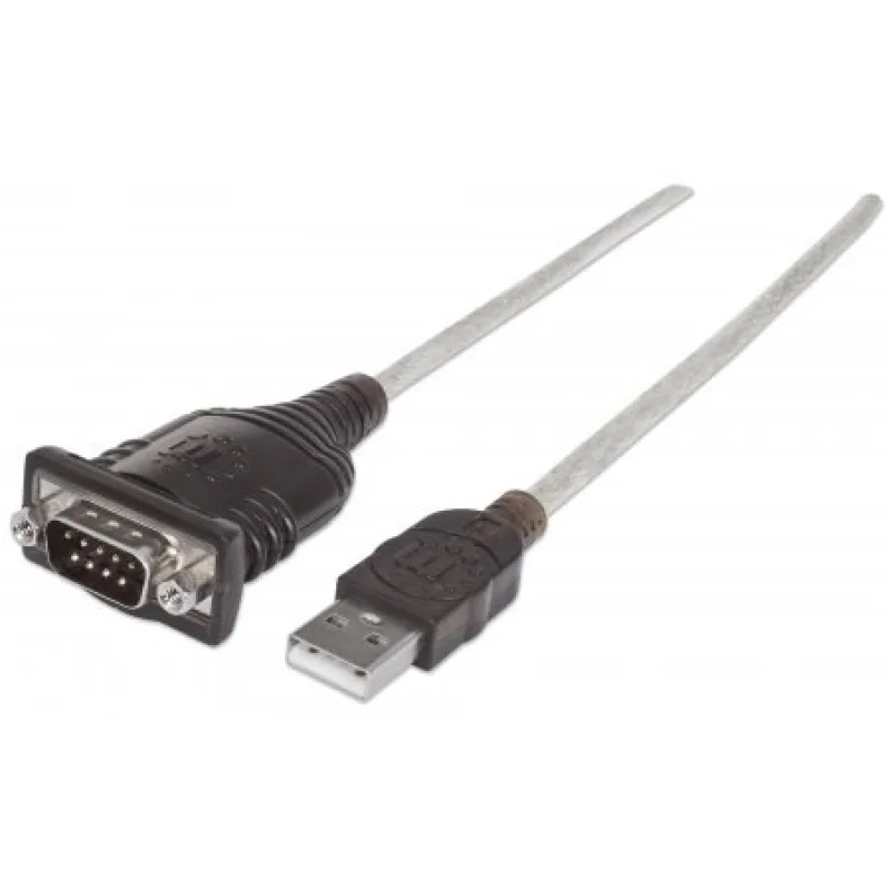 MANHATTAN Prevodník USB na sériový port (USB AM/ DB9M, RS232), Polybag…