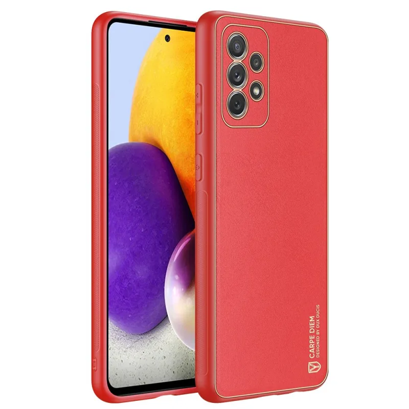 Elegantné puzdro Dux Ducis Yolo z mäkkej TPU a PU kože pre Samsung Galaxy A72 4G červené
