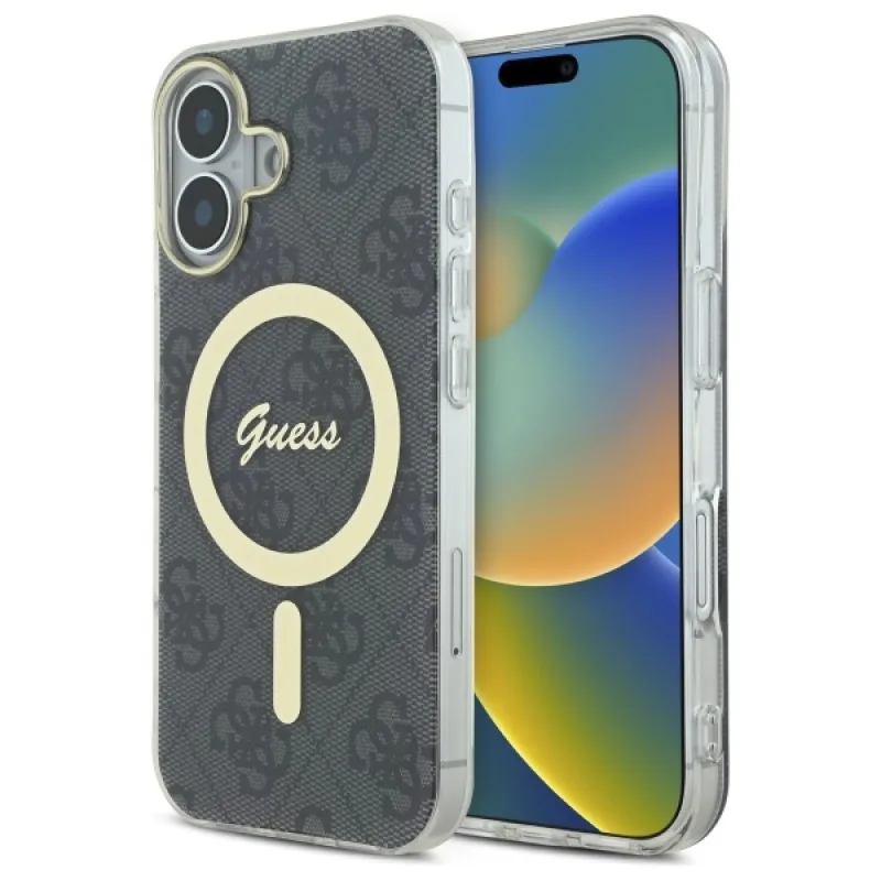 Puzdro Guess IML 4G MagSafe na iPhone 16 – čierne