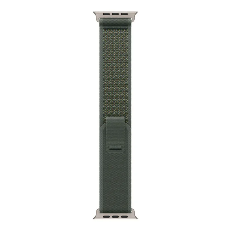 Apple Watch 49mm Green Trail Loop - M/L - Natural Titanium Finish …