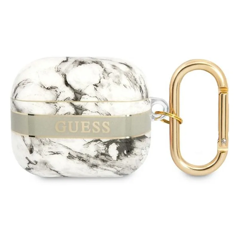 Guess GUA3HCHMAG AirPods 3 kryt šedý/sivý Marble Strap Collection