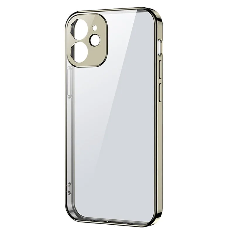 Ultra tenké puzdro Joyroom New Beauty Series s galvanicky pokoveným rámom pre iPhone 12 Pro zlatý (JR-BP743)