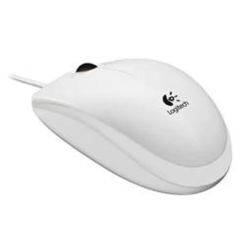 Logitech B100 - káblová optická myš, USB - biela