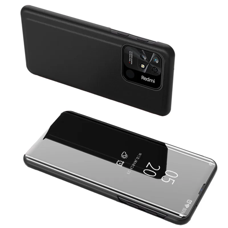 Kryt Clear View Case pre kryt Xiaomi Redmi 10C s chlopňou čierny