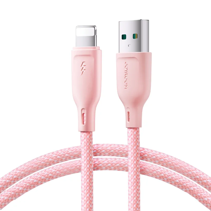 Joyroom Multi-Color Series S-A34 USB-A / Lightning 3A kábel 1m - ružový