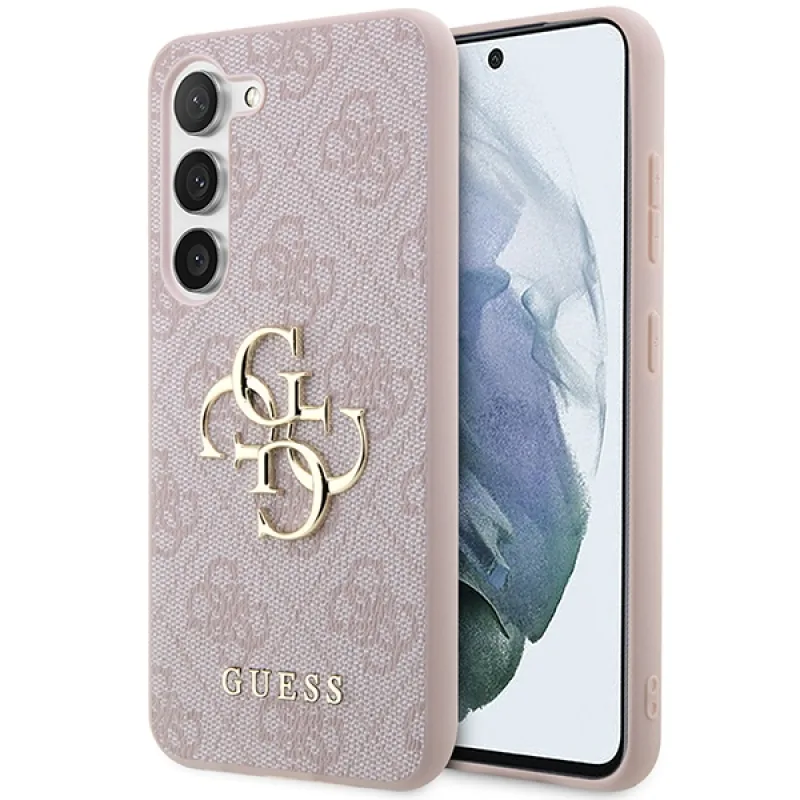 Guess GUHCS23S4GMGPI S23 S911 ružové/ružové pevné puzdro 4G Big Metal Logo