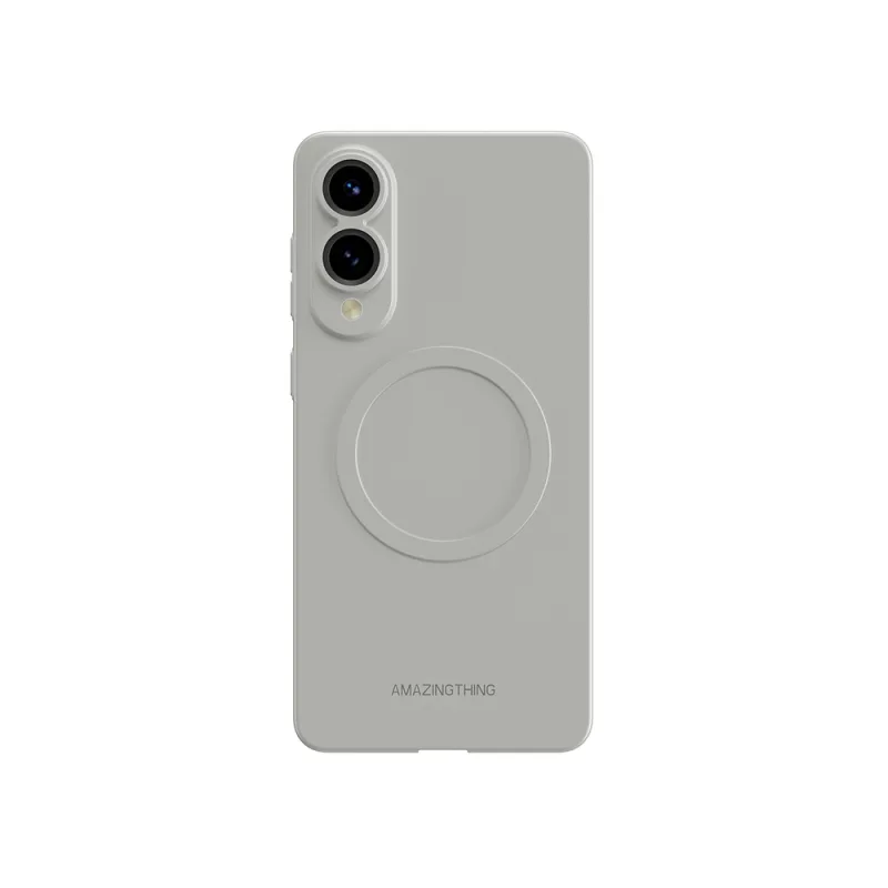 Púzdro AmazingThing Minimal Air Case s magnetickým krúžkom pre Samsung Galaxy S25 Edge – šedé