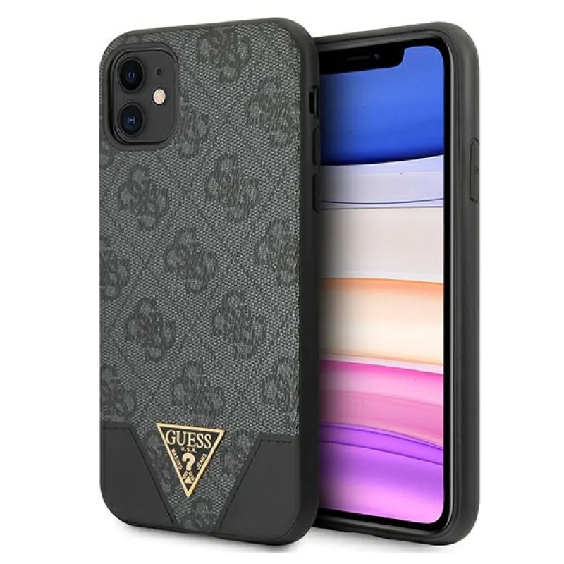 Puzdro Guess 4G Triangle Collection pre iPhone 11 6,1" / Xr - šedé