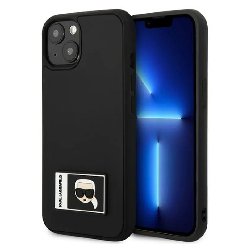 Karl Lagerfeld KLHCP13S3DKPK iPhone 13 mini 5,4 "čierne / čierne pevné puzdro Ikonik Patch
