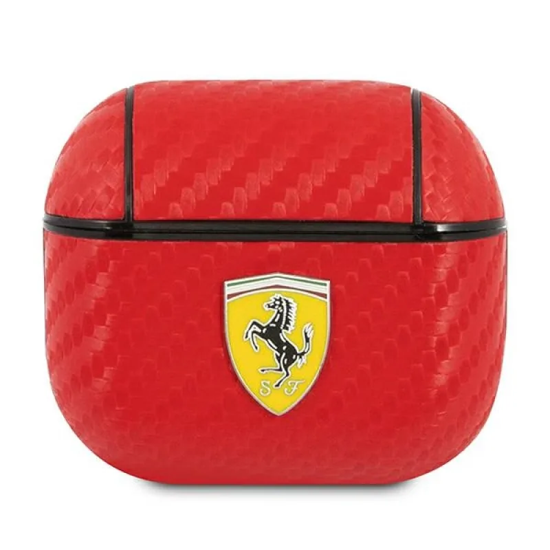Kryt Ferrari FESA3CARE AirPods 3 červený/červený On Track PU Carbon