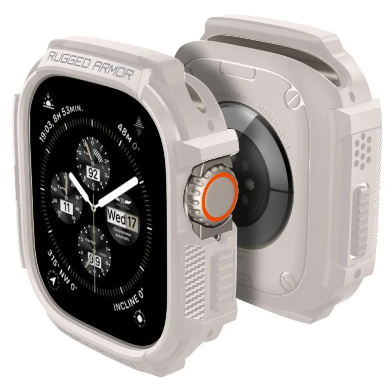 Puzdro Spigen Rugged Armor pre Apple Watch Ultra 1/2 (49 mm) – béžové