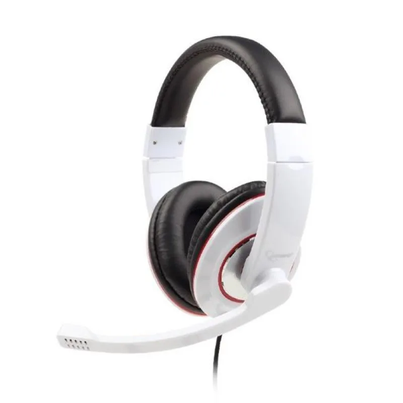 Gembird Stereo headset s mikrofónom, 2 x 3.5 mm miniJack, biely MHS-001-GW