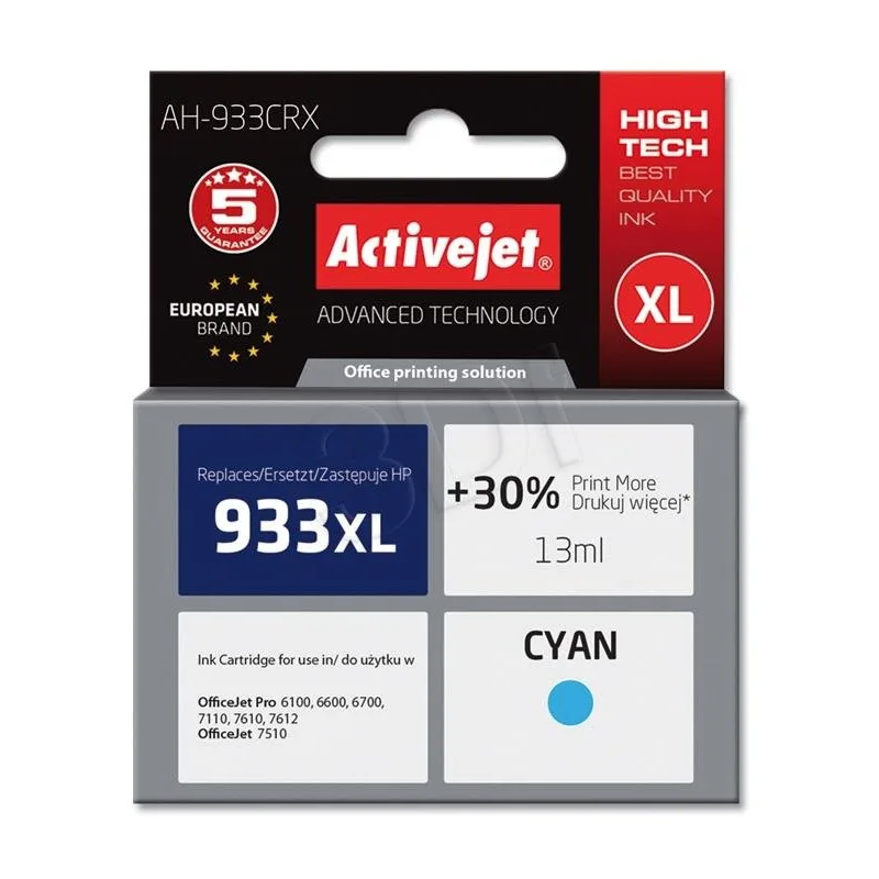 Atrament ActiveJet pre HP CN054AE (no.933XL) Cyan 14ml AH-933CRX
