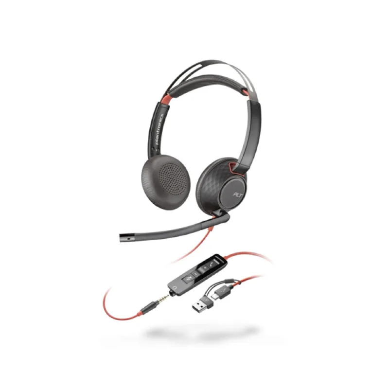 HP Poly Blackwire 5220 MS Teams náhlavná súprava, 3.5 mm jack + USB-C/A adaptér, stereo (bulk)