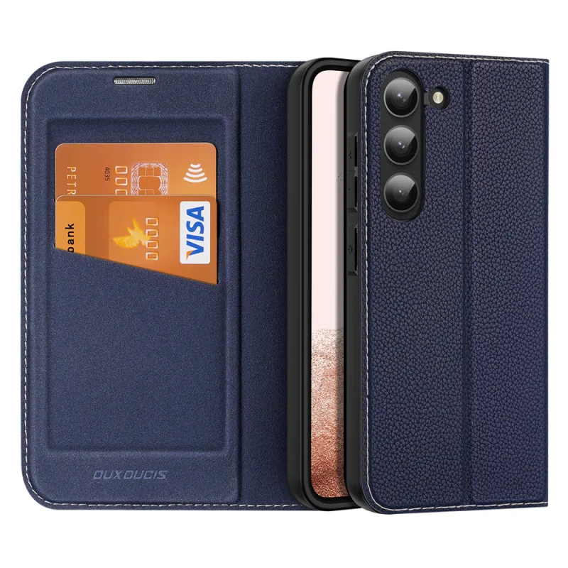 Puzdro Dux Ducis Skin X2 na flipové puzdro Samsung Galaxy S23+ stojan na peňaženku modrý