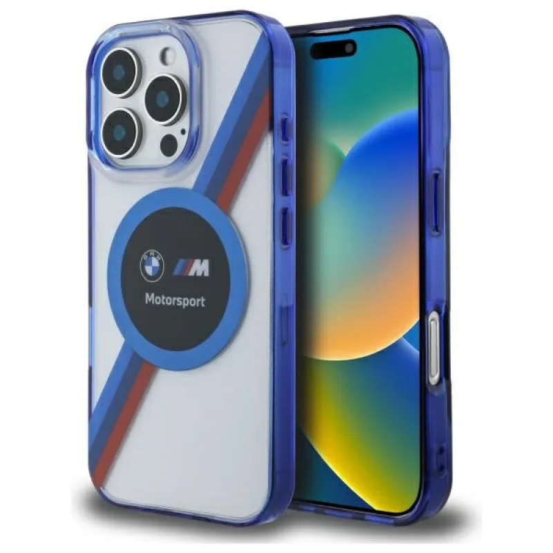 BMW BMHMP16X23HTPUT iPhone 16 Pro Max 6,9" priehľadné pevné puzdro Motosport IML Circle MagSafe