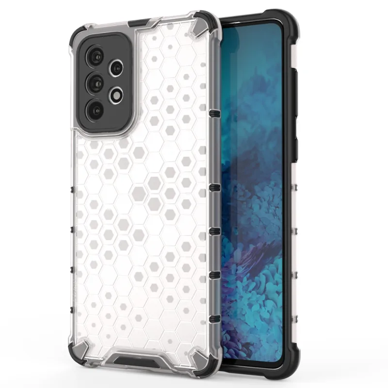 Voštinové puzdro pancierový kryt s gélovým rámom pre Samsung Galaxy A73 priehľadný