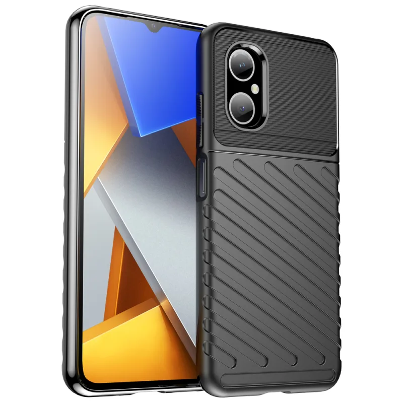 Thunder Case Xiaomi Poco M4 5G silikónové pancierové puzdro čierne