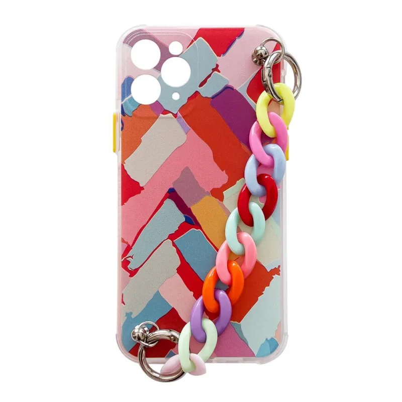 Color Chain Case gélový flexibilný elastický kryt púzdra s príveskom retiazky pre Xiaomi Redmi 10 viacfarebný (3)