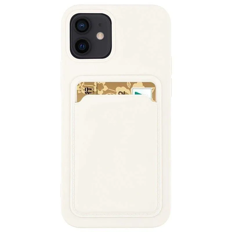 Puzdro na karty Silikónové puzdro na peňaženku so slotom na kartu Dokumenty pre Samsung Galaxy A73 biele