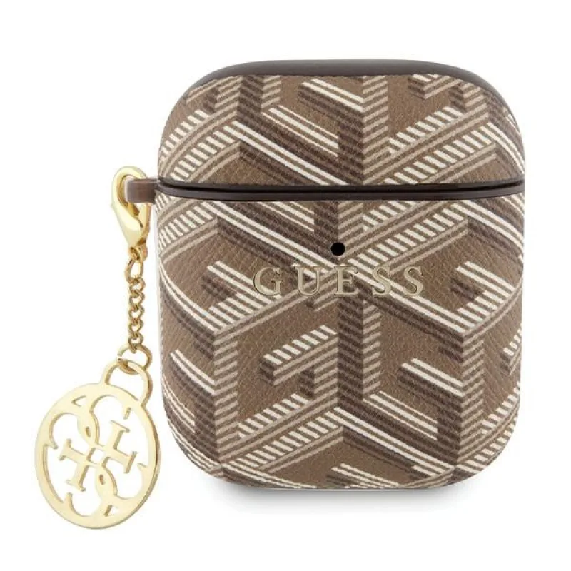 Guess GUA2PGCE4CW puzdro pre AirPods 1/2 - hnedé GCube Charm