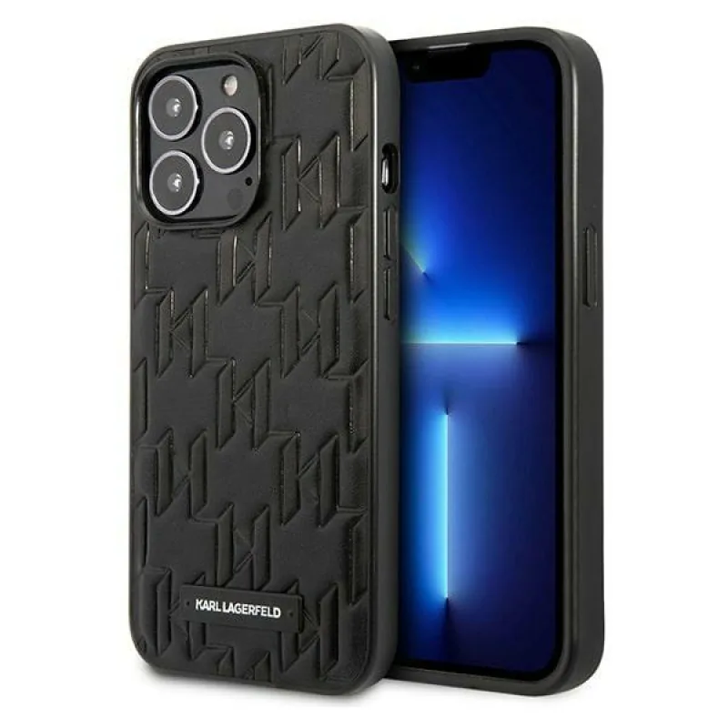 Karl Lagerfeld KLHCP13LMNMP1K iPhone 13 Pro / 13 6,1 "pevné puzdro čierna / čierna plaketa s monogramom