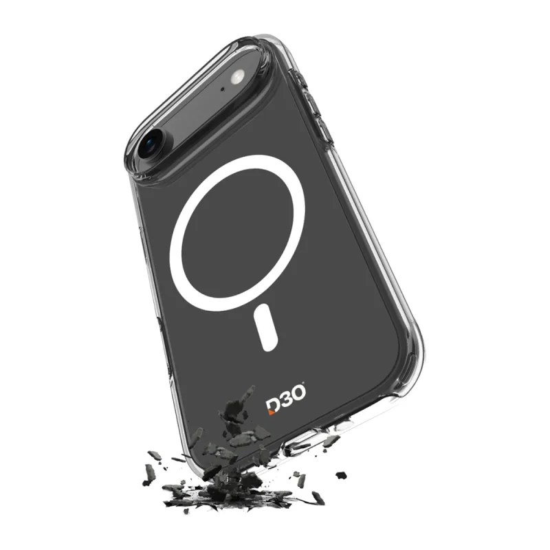 Puzdro Puro Impact Clear D3O TPU+PC kompatibilné s MagSafe pre iPhone 17 Air – priehľadné