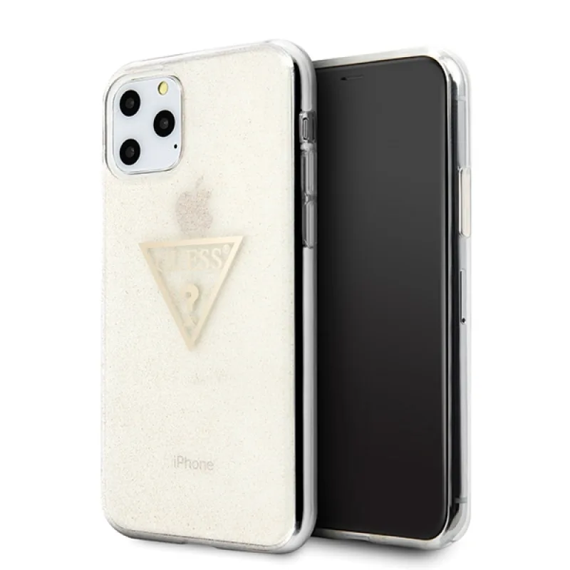 Guess GUHCN58SGTLGO iPhone 11 Pro zlato/zlaté pevné puzdro Glitter Triangle