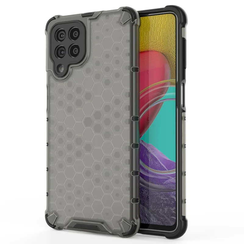 Voštinové puzdro pancierový kryt s gélovým rámom pre Samsung Galaxy M53 5G čierny