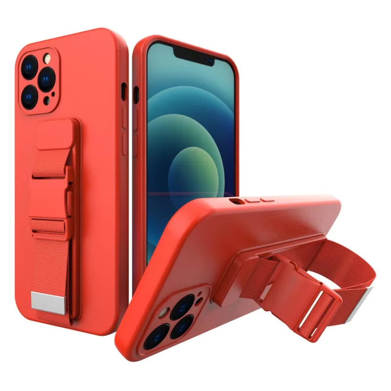 Púzdro na lano Gél Lanyard Cover Kabelka Lanyard Xiaomi Redmi Note 10 / Redmi Note 10S červená