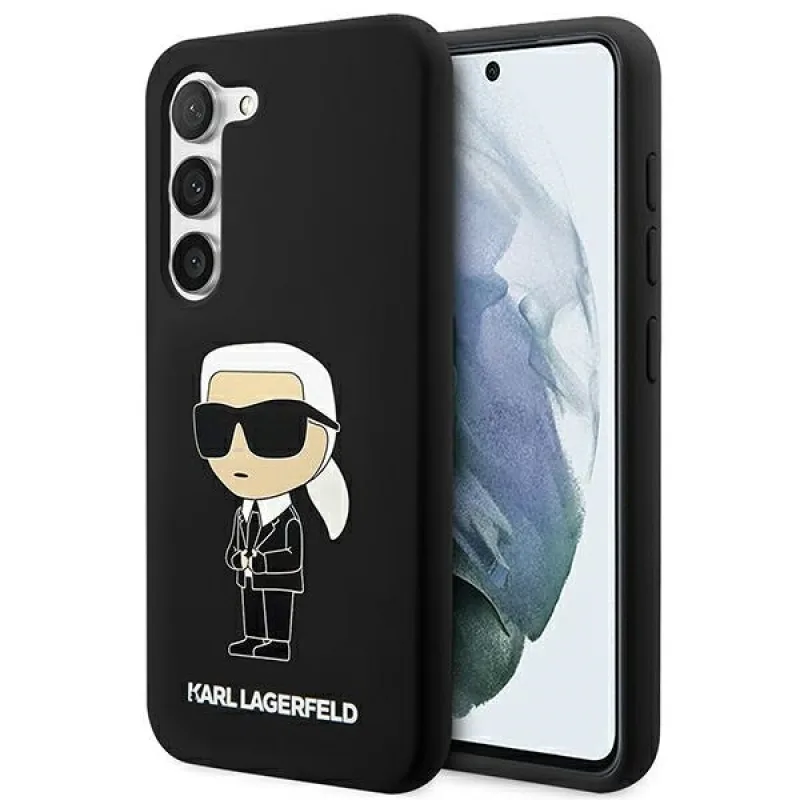 Karl Lagerfeld KLHCS23SSNIKBCK S23 S911 pevné puzdro čierne/čierne Silikónový Ikonik