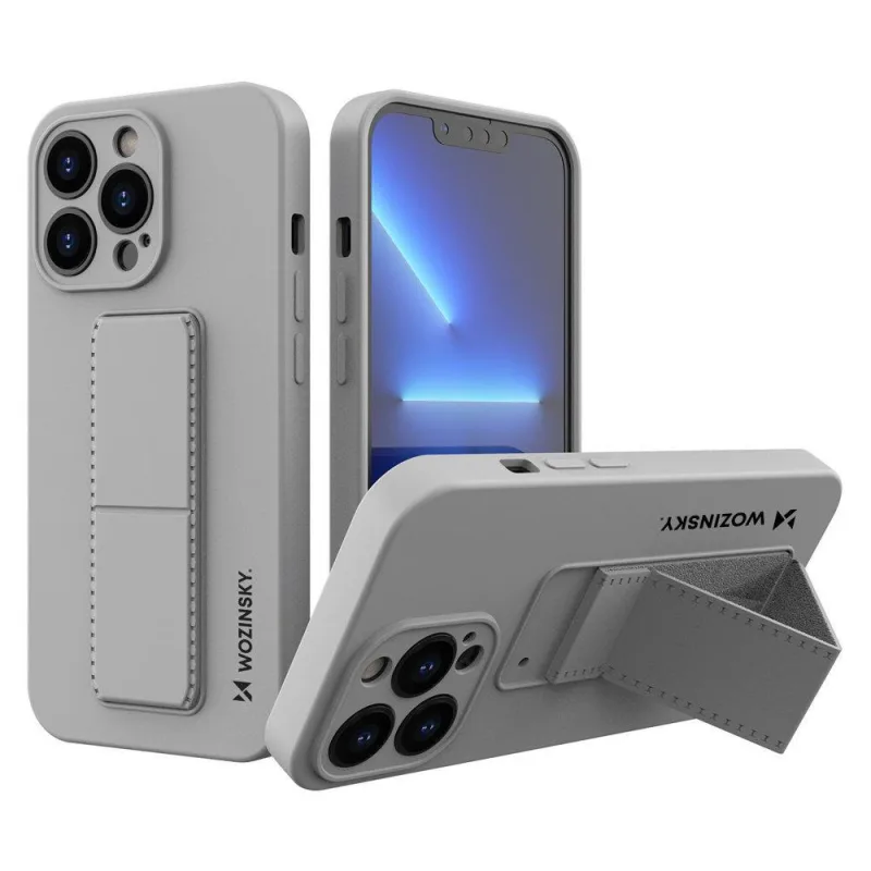 Wozinsky Kickstand Case silikónový obal so stojanom iPhone 13 mini šedý