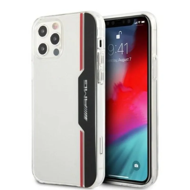 AMG Electroplate Vertikálne puzdro pre iPhone 12 / iPhone 12 Pro - priehľadné