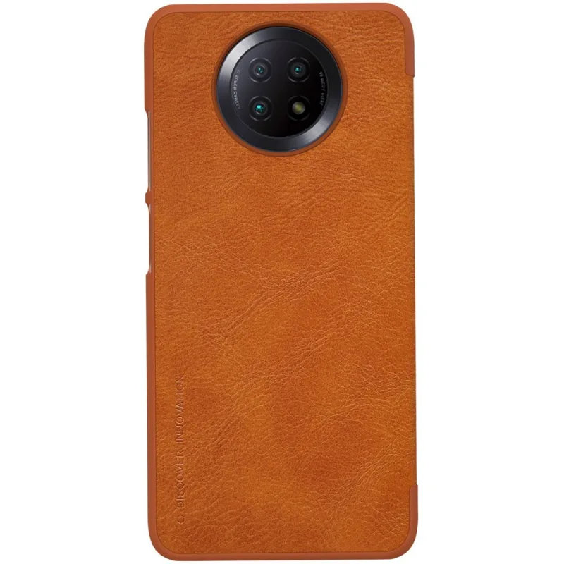Kožené puzdro Nillkin Qin pre Xiaomi Redmi Note 9T 5G hnedé