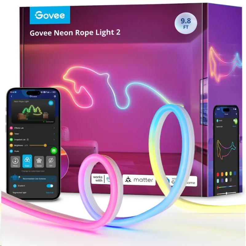 Govee Neon 2 MATTER ohebný LED pásek (3m) - RGBIC H61D3301