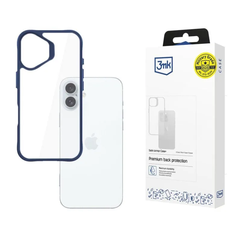 3mk ochranný kryt Satin Armor Case+ Blue pro Apple iPhone 16 Plus…
