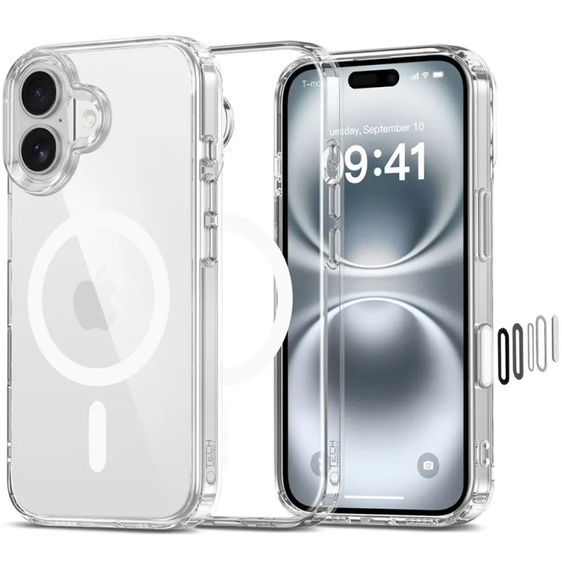 Puzdro Tech-Protect Flexair Hybrid CC Magsafe iPhone 16 – priehľadné