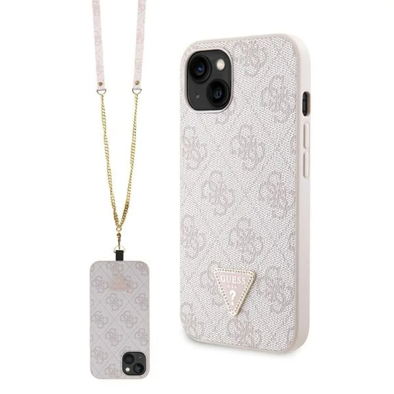 Puzdro Guess GUHCP14XP4TDSCPP pre iPhone 14 Pro Max 6,7" - ružové Crossbody 4G kovové logo