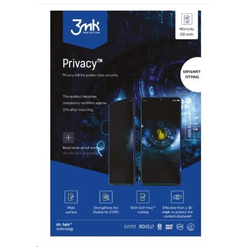 3mk All-Safe - AIO fólie BH Privacy Dry & Wet Fitting Phone, 5 ks…