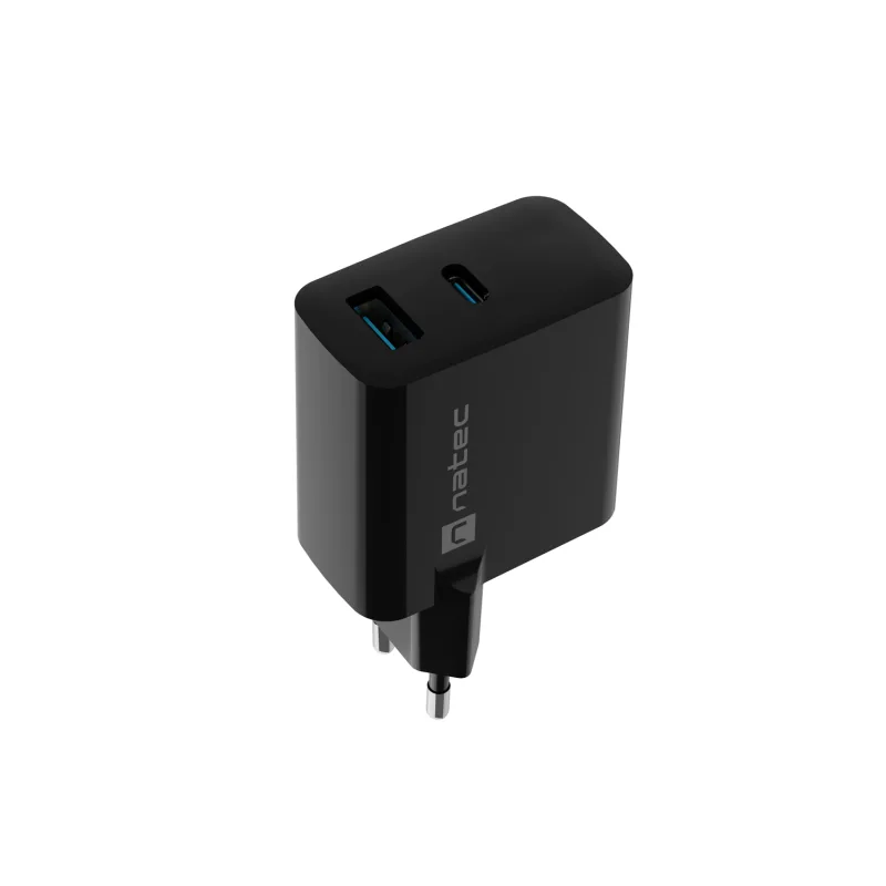 Univerzálna USB nabíjačka Natec RIBERA GaN 45W, 1X USB-A, 1X USB-C,…