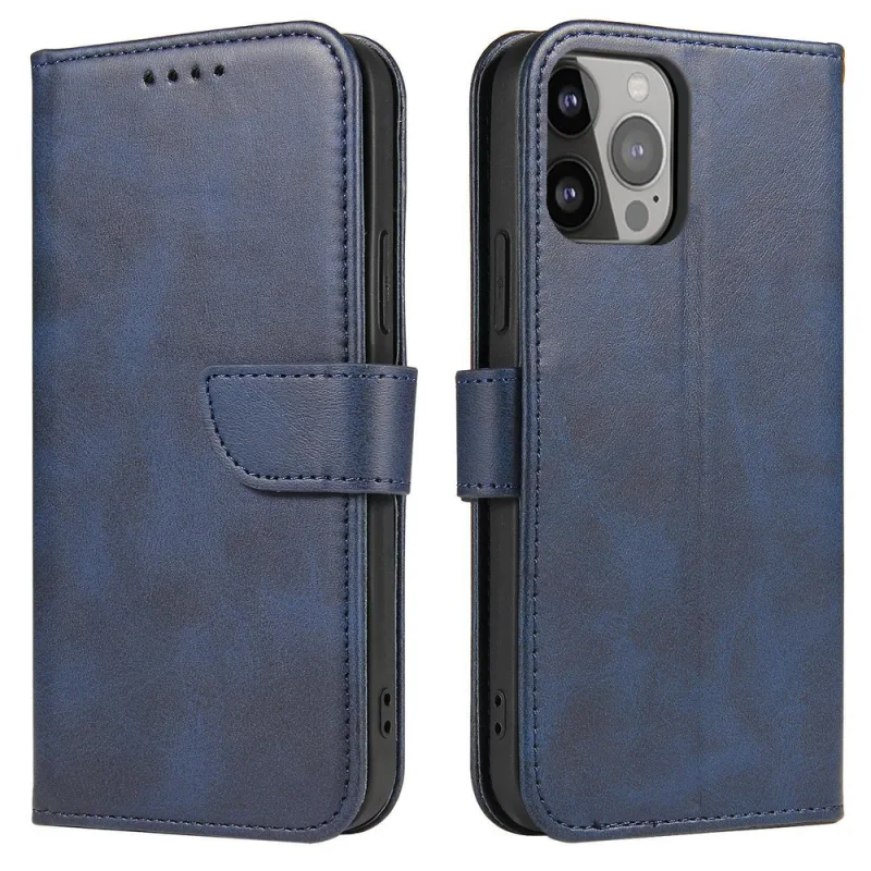 Kryt magnetického puzdra pre Xiaomi Redmi Note 12 5G / Poco X5 5G Kryt s vyklápacím stojanom na peňaženku modrý
