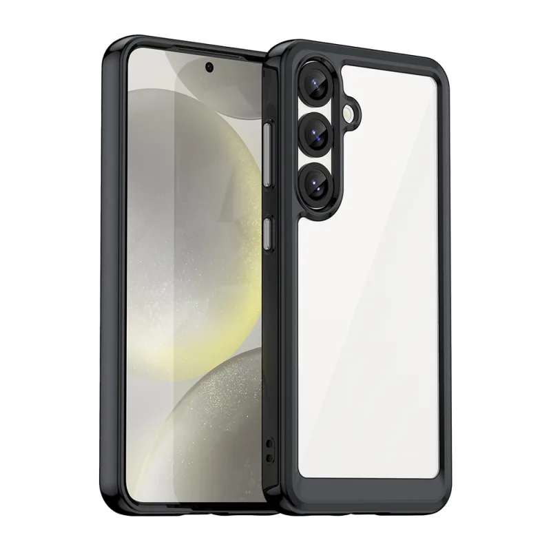 Puzdro Outer Space pre Samsung Galaxy S25 Edge Cover s flexibilným rámom – čierne