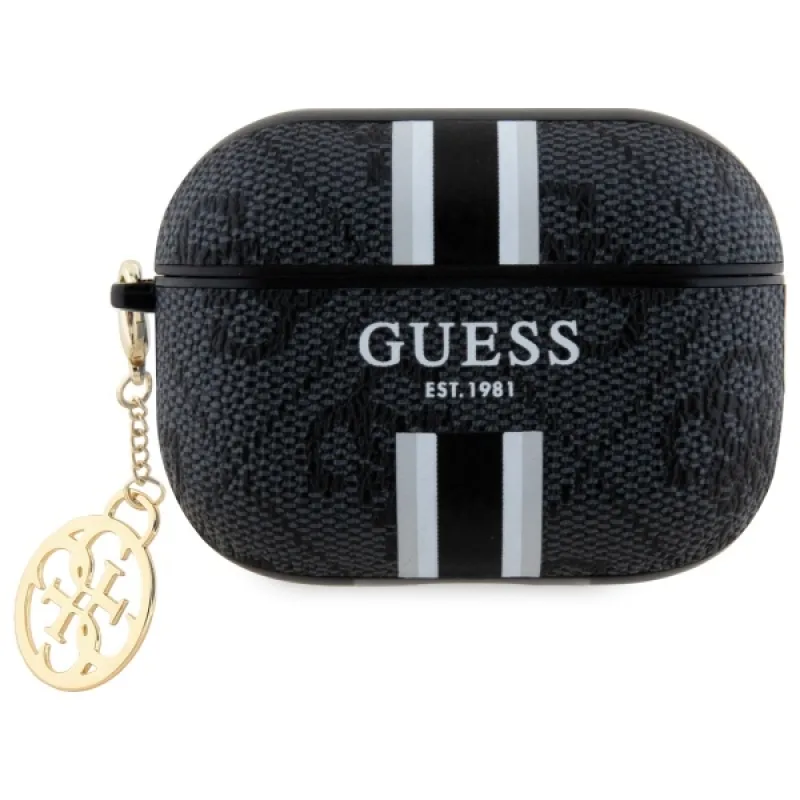Guess GUAP2P4RPSK kryt AirPods Pro 2 (2022/2023) čierno/čierny 4G Printed Stripes Charm