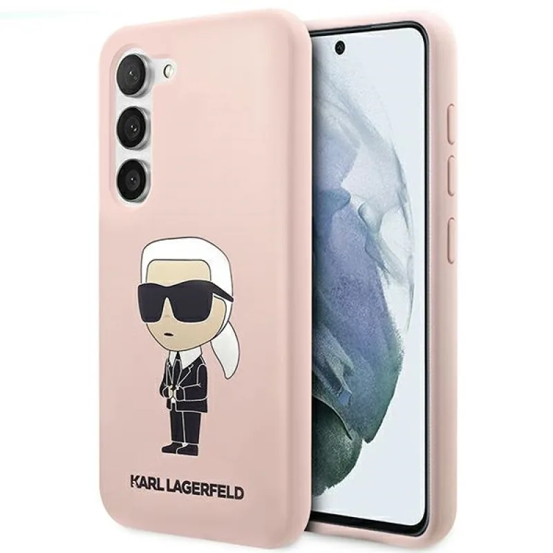 Karl Lagerfeld KLHCS23MSNIKBCP S23+ S916 pevné puzdro ružové/ružové silikónové Ikonik